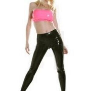 The Latex Store zip through leggings size medium black excellent condition